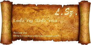 Leány Szénia névjegykártya